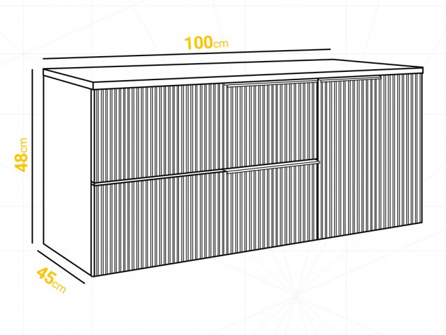 Łazienka Kler 100 4 antracyt/kaszmir zestaw mebli wiszących