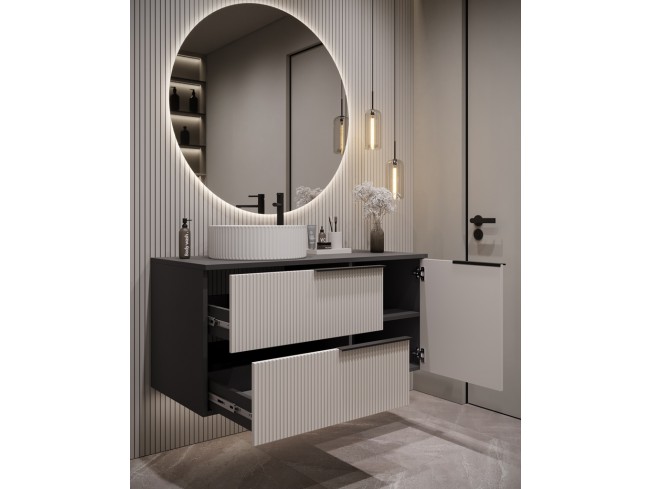 Łazienka Kler 100 4 antracyt/kaszmir zestaw mebli wiszących