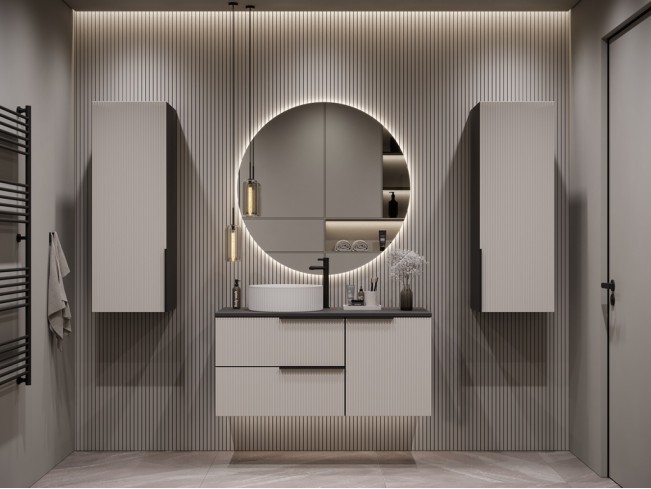 Łazienka Kler 100 4 antracyt/kaszmir zestaw mebli wiszących