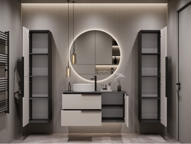 Łazienka Kler 100 5 antracyt/kaszmir zestaw mebli wiszących