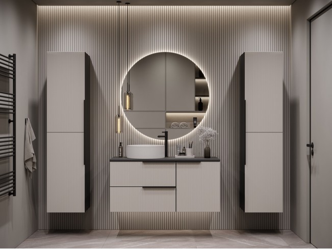 Łazienka Kler 100 5 antracyt/kaszmir zestaw mebli wiszących