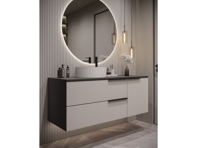 Łazienka Kler 120 1 antracyt/kaszmir zestaw mebli wiszących