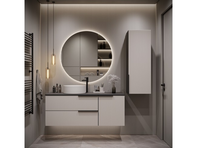 Łazienka Kler 120 1 antracyt/kaszmir zestaw mebli wiszących