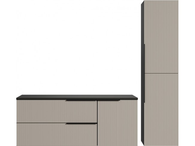 Zestaw łazienkowy Kler 120 2 antracyt kaszmir - widok ogólny