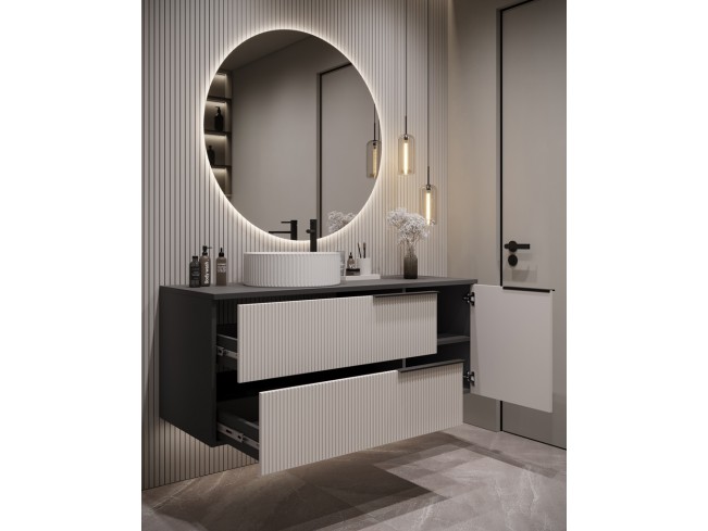 Łazienka Kler 120 5 antracyt/kaszmir zestaw mebli wiszących