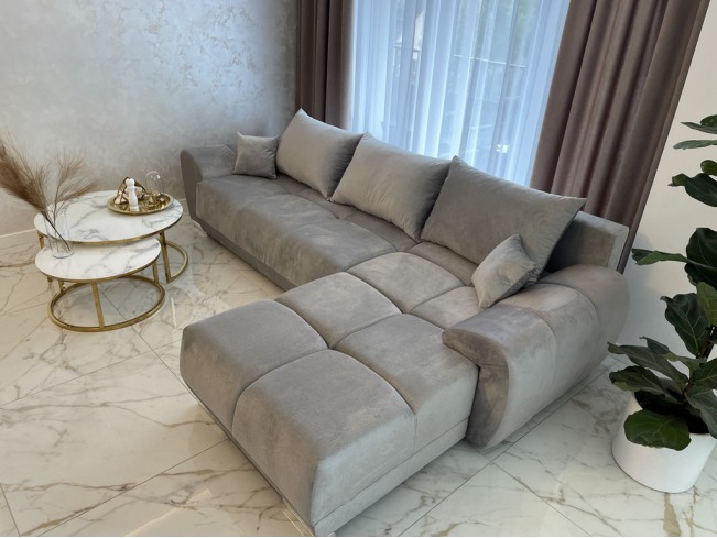 Narożnik Bego L bez funkcji spania welur Monolith 20 szary brąz