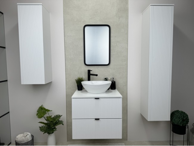 Łazienka Daki 60 1 biała perła zestaw mebli wiszących