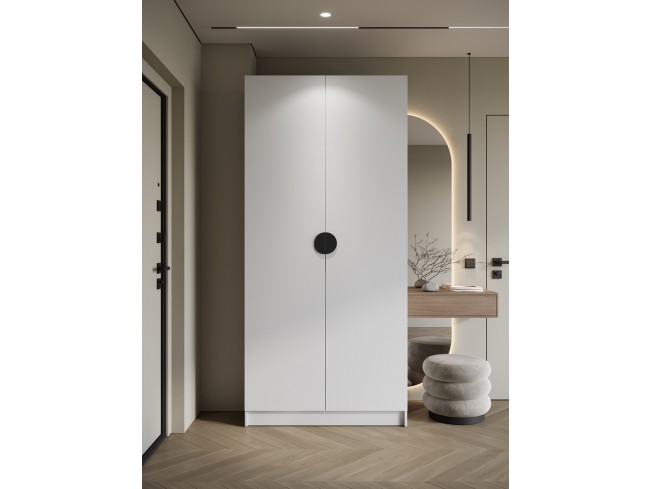 Szafa uchylna Kami biała uchwyt czarny 100 cm