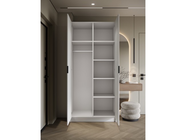 Szafa uchylna Kami biała uchwyt czarny 100 cm