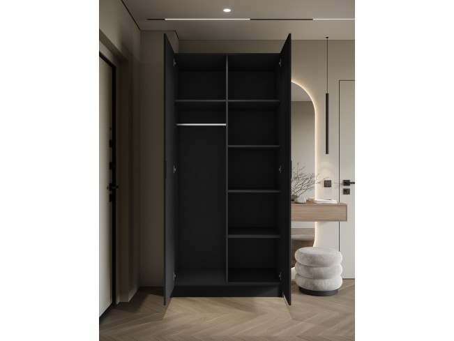 Szafa uchylna Kami czarna uchwyt czarny 100 cm