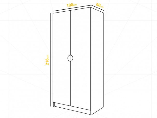 Szafa uchylna Kami czarna uchwyt złoty 100 cm