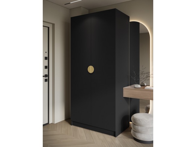 Szafa uchylna Kami czarna uchwyt złoty 100 cm