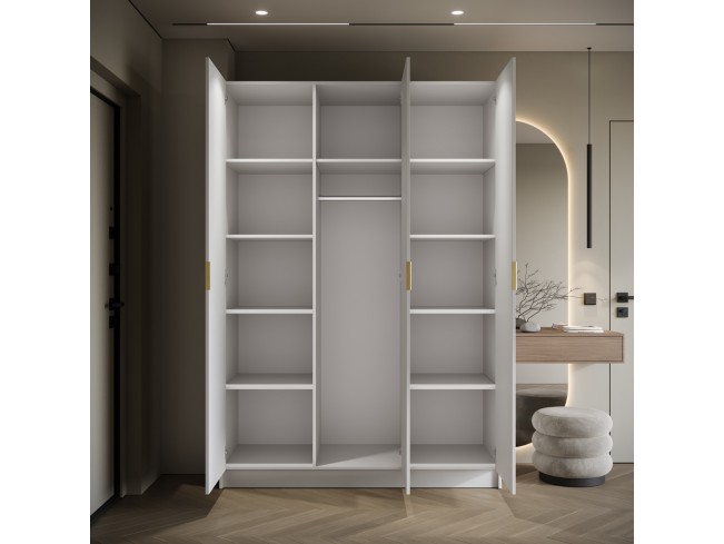 Szafa uchylna Kami biała uchwyt złoty 150 cm