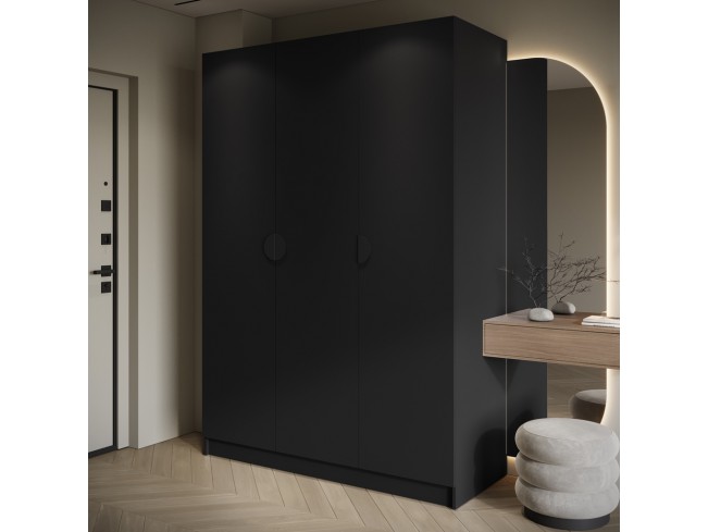 Szafa uchylna Kami czarna uchwyt czarny 150 cm