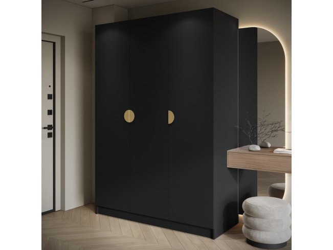 Szafa uchylna Kami czarna uchwyt złoty 150 cm