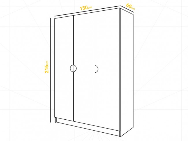 Szafa uchylna Kami kaszmir uchwyt czarny 150 cm