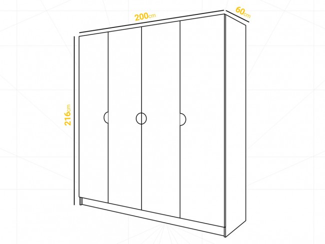 Szafa uchylna Kami biała uchwyt czarny 200 cm