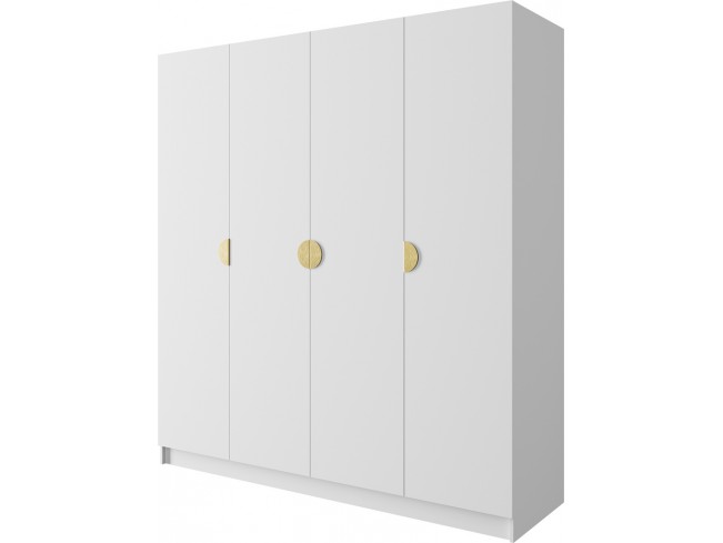 Szafa Kami 200 biała złoty - widok ogólny