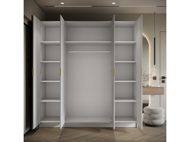 Szafa uchylna Kami biała uchwyt złoty 200 cm