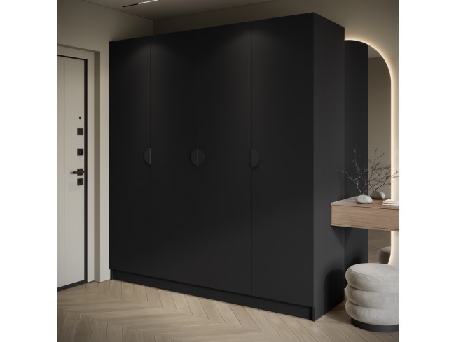 Szafa uchylna Kami czarna uchwyt czarny 200 cm
