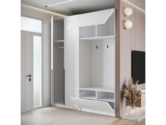 Szafa garderoba Shei 1 biały/biały mat 200 cm