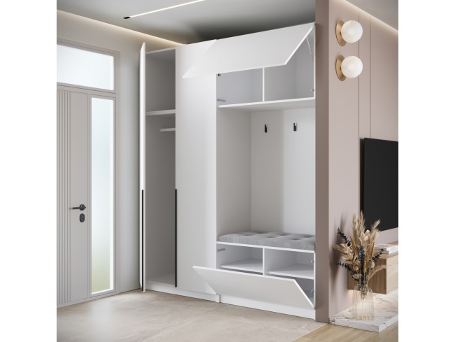 Szafa garderoba Shei 2 biały/biały mat 200 cm