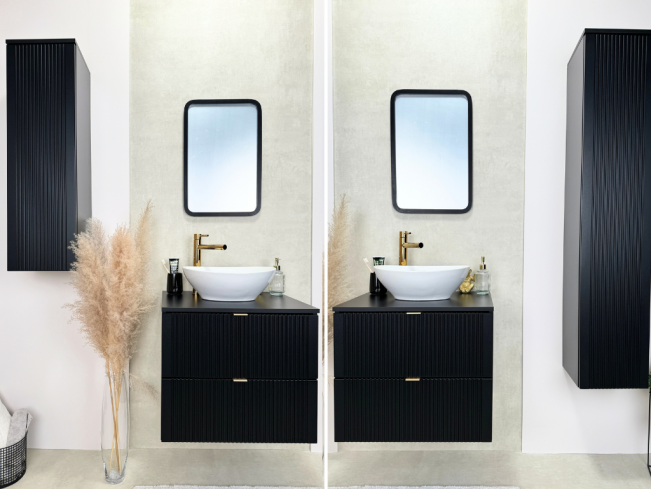 Łazienka Daki 60 5 czarna perła zestaw mebli wiszących