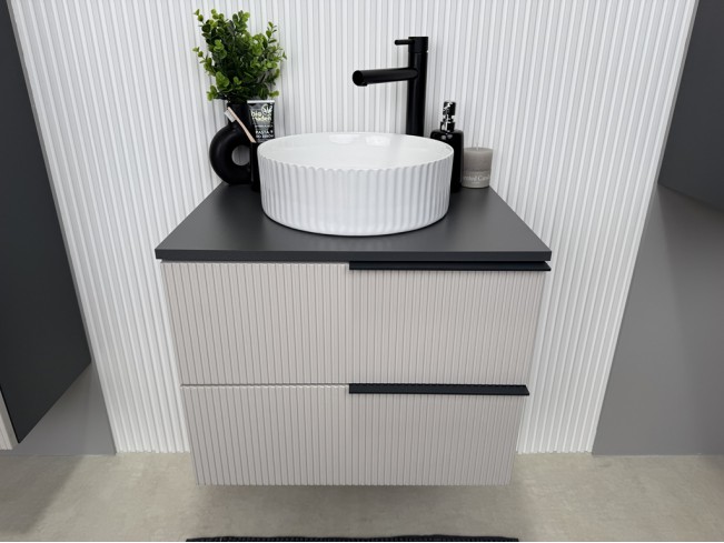 Szafka łazienkowa Kler antracyt/kaszmir wisząca 60cm