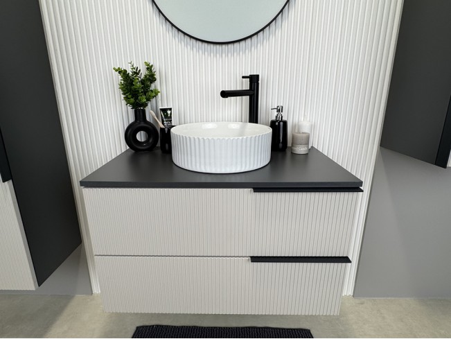 Łazienka Kler 80 1 antracyt/kaszmir zestaw mebli wiszących