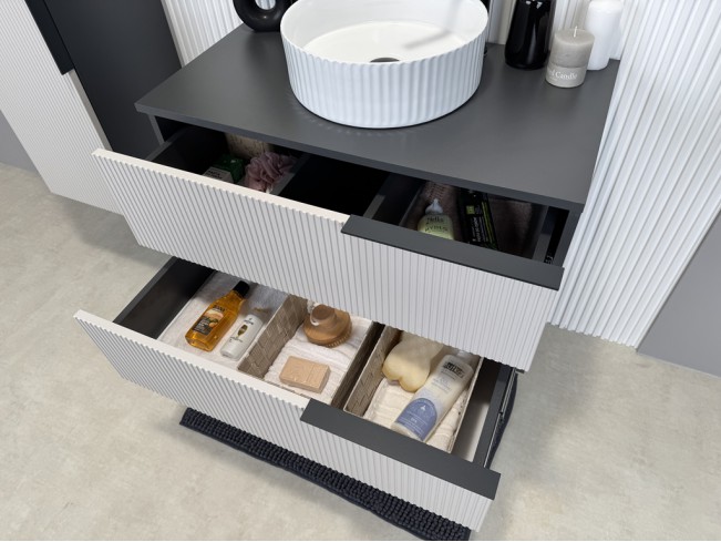 Łazienka Kler 80 5 antracyt/kaszmir zestaw mebli wiszących