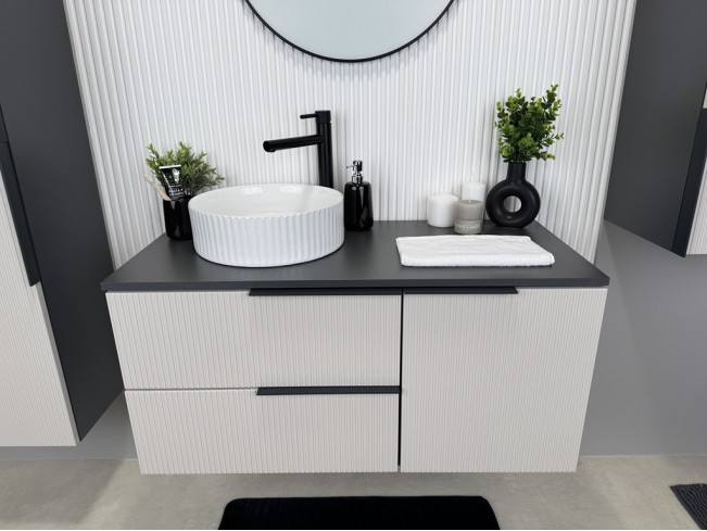 Łazienka Kler 100 2 antracyt/kaszmir zestaw mebli wiszących