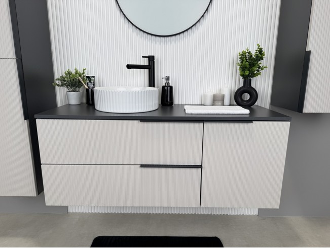 Szafka łazienkowa Kler antracyt/kaszmir wisząca 120cm