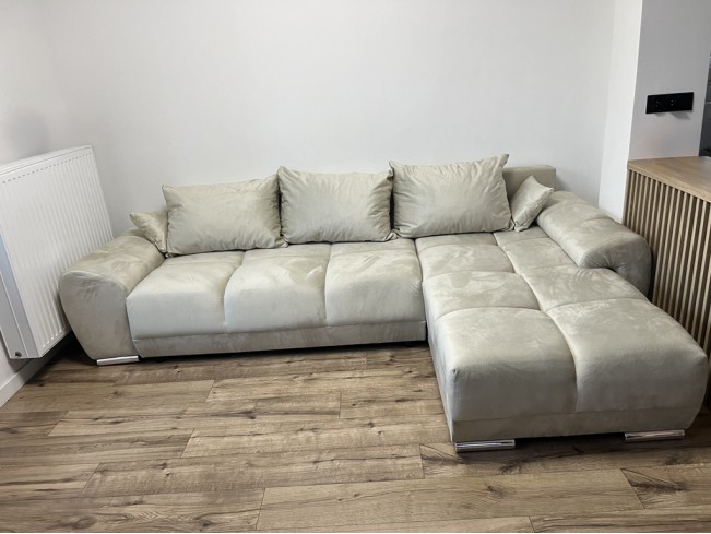 Narożnik Bego L bez funkcji spania welur Monolith 02 ecru