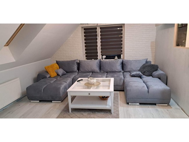 Narożnik Bego L bez funkcji spania welur Monolith 70 szaro-niebieski