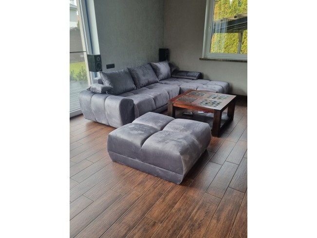 Narożnik Bego L z funkcją spania welur Monolith 85 szary