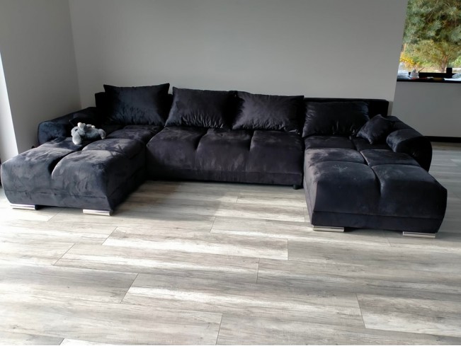 Narożnik Bego L bez funkcji spania welur Monolith 97 ciemny grafit