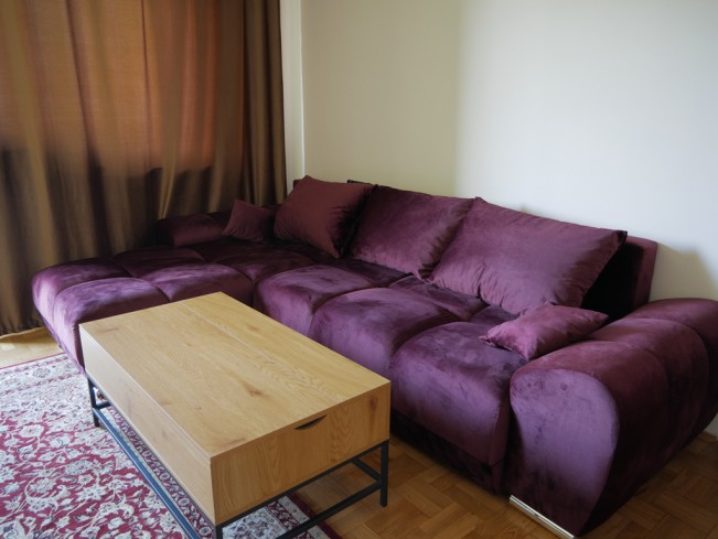 Narożnik Bego U z funkcją spania welur Monolith 69 bordowy