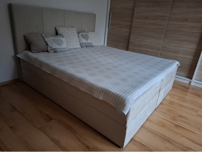 Łóżko kontynentalne Fado 2 160 Sawana 21 jasny szary