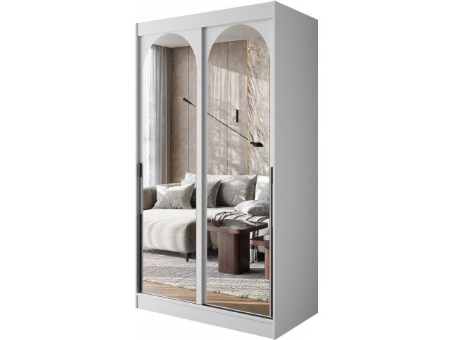 Szafa przesuwna Onli 120 biała uchwyt czarny - widok ogólny