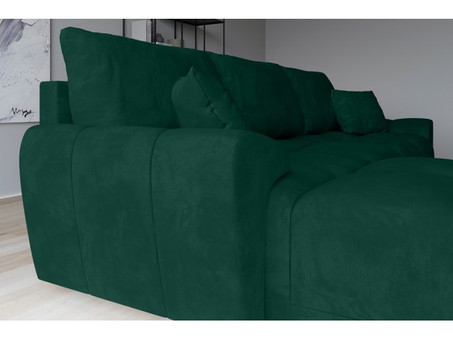 Narożnik Bego L z funkcją spania welur Monolith 37 zielony