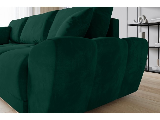 Narożnik Bego L z funkcją spania welur Monolith 37 zielony