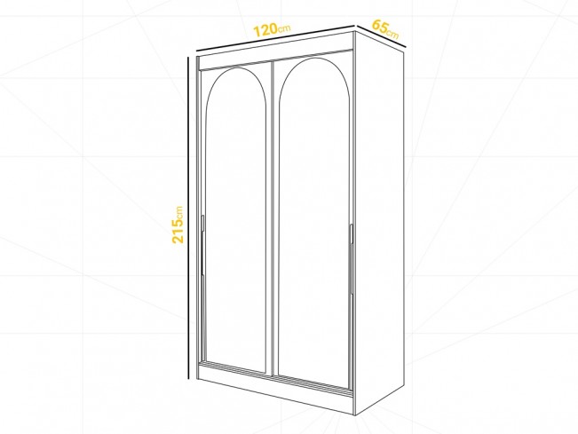 Szafa przesuwna Onli biała uchwyt złoty 120 cm