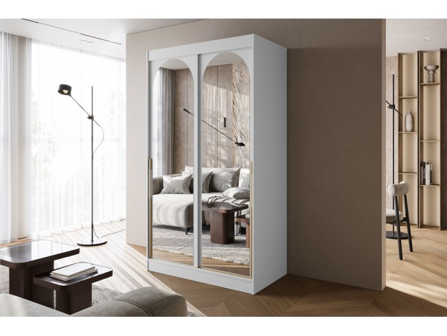 Szafa przesuwna Onli biała uchwyt złoty 120 cm