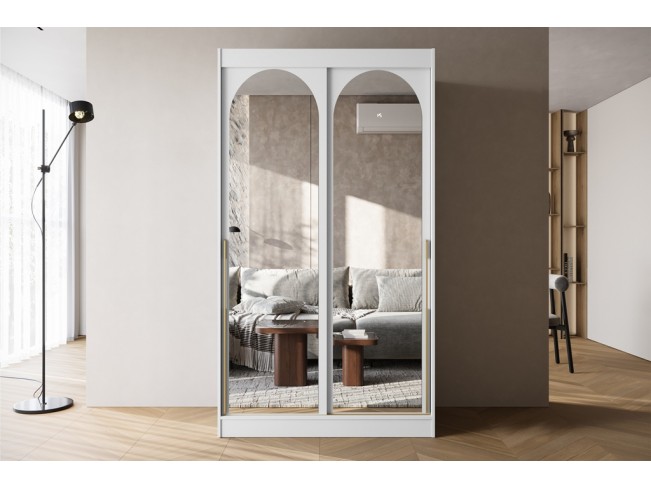 Szafa przesuwna Onli biała uchwyt złoty 120 cm