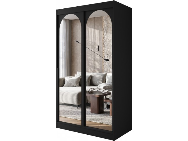 Szafa przesuwna Onli 120 biała uchwyt złoty - widok z przodu