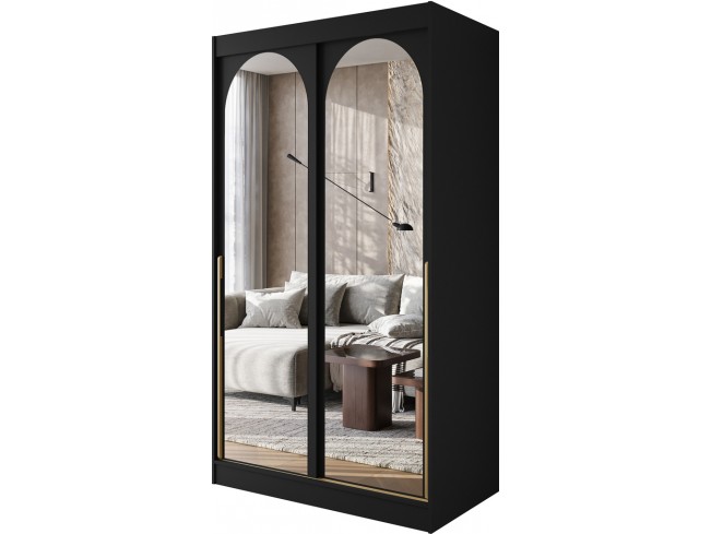 Szafa Onli 120 czarna uchwyt złoty - widok ogólny