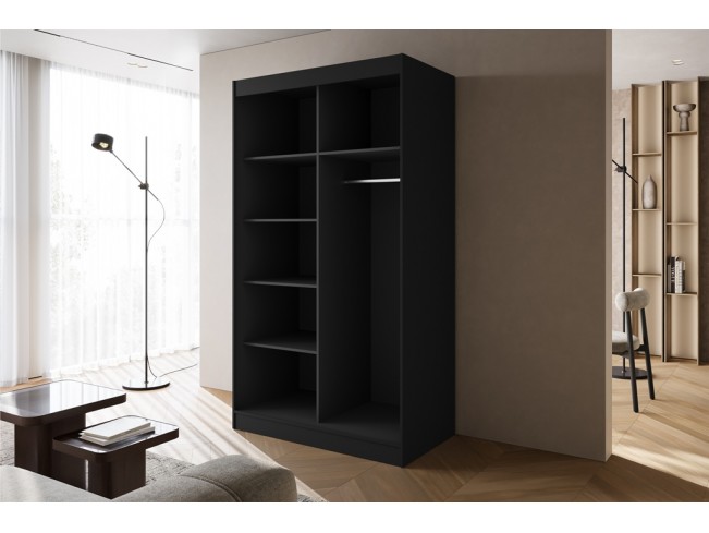 Szafa przesuwna Onli czarna uchwyt złoty 120 cm