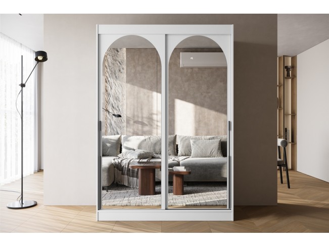 Szafa przesuwna Onli biała uchwyt czarny 150 cm