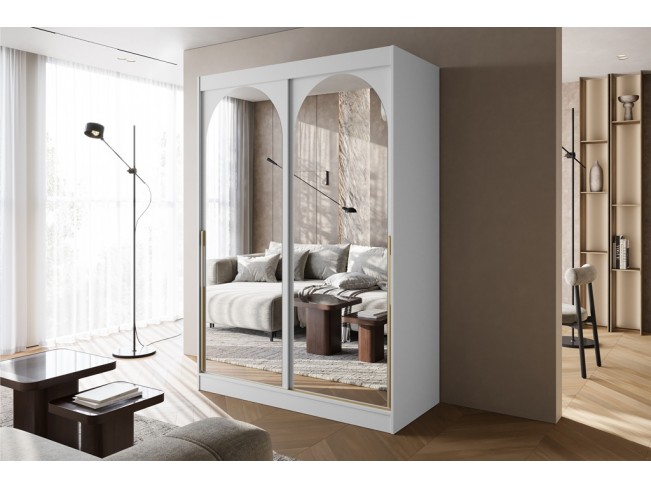 Szafa przesuwna Onli biała uchwyt złoty 150 cm