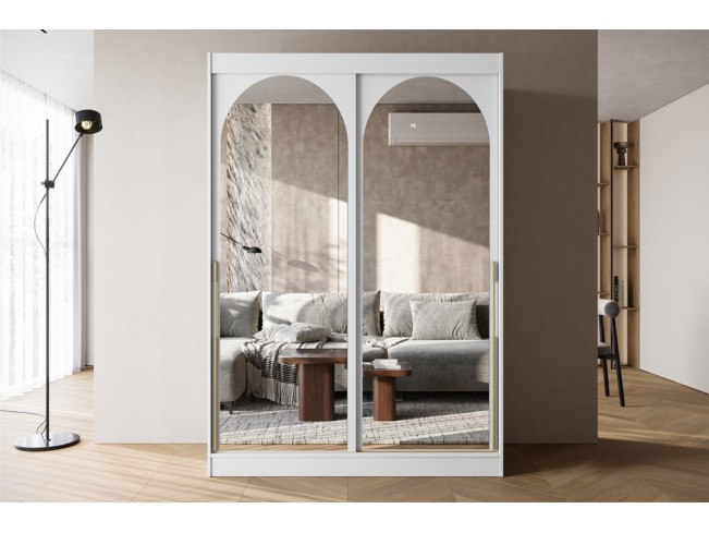 Szafa przesuwna Onli biała uchwyt złoty 150 cm